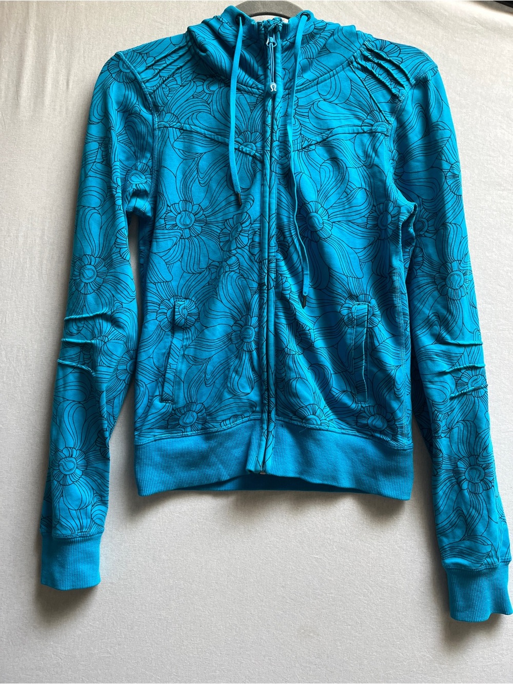 Lululemon Athletica Floral Print Full Zip Hoodie Jacket Sz XXL